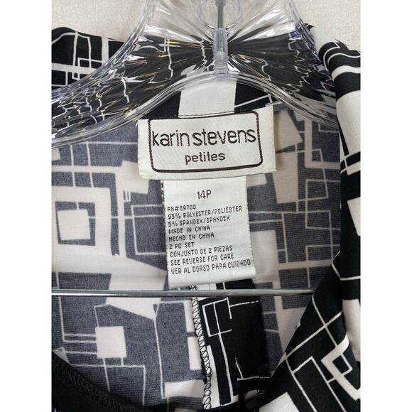Karen Stevens Dress Women 14P Tank Dress & Jacket Geometric Slit Stretch NWT - Picture 3 of 11